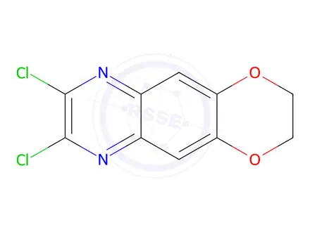 Chemical structure of 7,8-Dichloro-2H,3H-[1,4]dioxino[2,3-g]quinoxaline