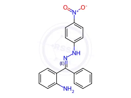 Chemical structure of 2-((2-(4-nitrophenyl)hydrazono)(phenyl)methyl)aniline
