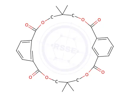 Chemical structure of 5,5,13,13-Tetramethyl-3,7,11,15-tetraoxa-1,9(1,3)-dibenzenacyclohexadecaphane-2,8,10,16-tetraone