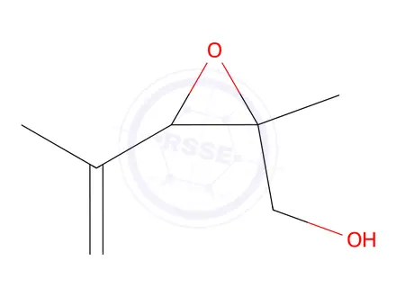 Chemical structure of Oxiranemethanol, 2-methyl-3-(1-methylethenyl)-(9CI)