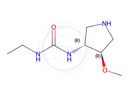 Chemical structure of 1-ethyl-3-[(3R,4R)-4-methoxypyrrolidin-3-yl]urea