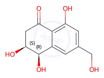 Chemical structure of (3S,4R)-3,4,8-Trihydroxy-6-(hydroxymethyl)-3,4-dihydronaphthalen-1(2H)-one
