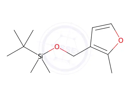 Chemical structure of Silane, (1,1-dimethylethyl)dimethyl[(2-methyl-3-furanyl)methoxy]-