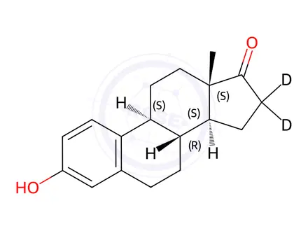 Chemical structure of Estrone-[D2] in acetonitrile