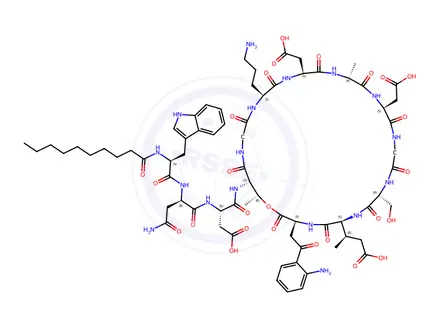 Chemical structure of Daptomycin