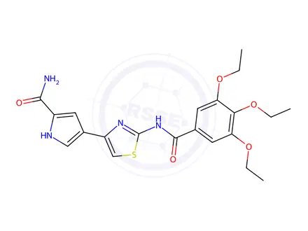 Chemical structure of 4-[2-(3,4,5-triethoxybenzamido)-1,3-thiazol-4-yl]-1h-pyrrole-2-carboxamide