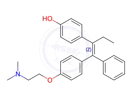 Chemical structure of 4’-Hydroxy Tamoxifen (contains up to 10% E isomer)