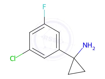 Chemical structure of 1-(3-Chloro-5-fluorophenyl)cyclopropan-1-amine hydrochloride