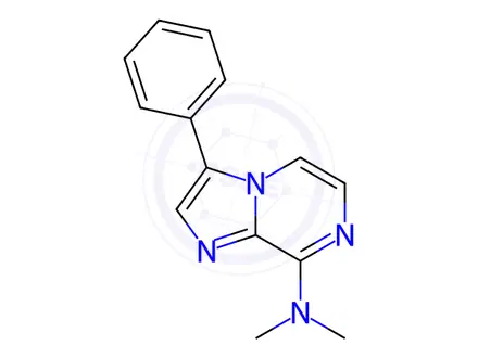 Chemical structure of N,N-Dimethyl-3-phenylimidazo[1,2-a]pyrazin-8-amine