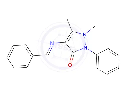 Chemical structure of 4-Benzylidene amino antipyrene