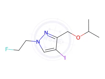 Chemical structure of 1-(2-fluoroethyl)-4-iodo-3-(isopropoxymethyl)-1H-pyrazole