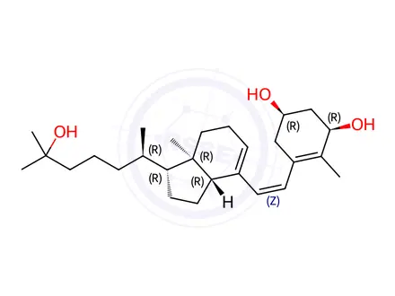 Chemical structure of (1β,3β,6Z)-9,10-Secocholesta-5(10),6,8-triene-1,3,25-triol