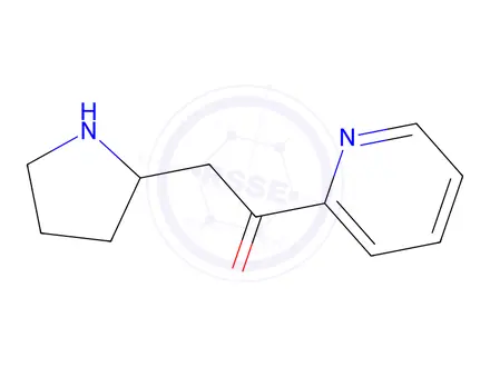 Chemical structure of 1-(Pyridin-2-yl)-2-(pyrrolidin-2-yl)ethan-1-one