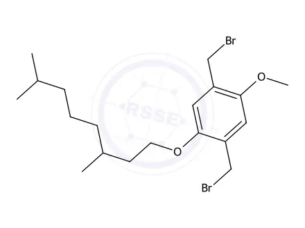 Chemical structure of 2,5-Bis(bromomethyl)-1-methoxy-4-(3′,7′-dimethyloctyloxy)benzene