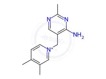 Chemical structure of 1-((4-Amino-2-methylpyrimidin-5-yl)methyl)-3,4-dimethylpyridin-1-ium chloride hydrochloride