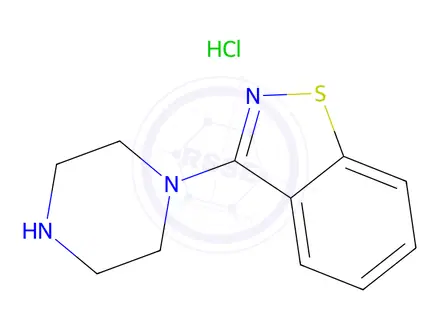 Chemical structure of Ziprasidone Related Compound A (3-(Piperazin-1-yl)benzo[d]isothiazole monohydrochloride) (1724419)