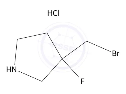 Chemical structure of 3-(Bromomethyl)-3-fluoropyrrolidine hydrochloride