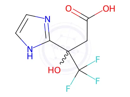 Chemical structure of 4,4,4-trifluoro-3-hydroxy-3-(1H-imidazol-2-yl)butanoic acid