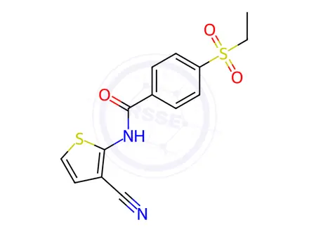 Chemical structure of N-(3-Cyanothiophen-2-yl)-4-(ethylsulfonyl)benzamide