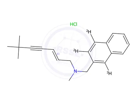 Chemical structure of N-[(2E)-6,6-Dimethyl-2-hepten-4-yn-1-yl]-N-methyl-2-naphthalenemethanamine-d3 Hydrochloride