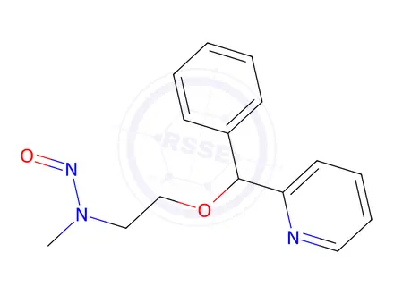 Chemical structure of N-Methyl-N-(2-(phenyl(pyridin-2-yl)methoxy)ethyl)nitrous amide