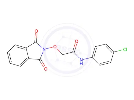 Chemical structure of N-(4-chlorophenyl)-2-((1,3-dioxoisoindolin-2-yl)oxy)acetamide