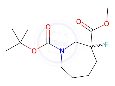 Chemical structure of O1-tert-butyl O3-methyl 3-fluoroazepane-1,3-dicarboxylate