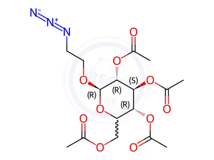 Chemical structure of 2-Azidoethyl 2,3,4,6-Tetra-O-acetyl-beta-D-glucopyranoside