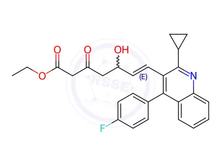 Chemical structure of Pitavastatin 3-Oxo Ethyl EsterEthyl