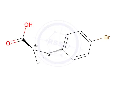 Chemical structure of (1R,2R)-2-(4-Bromophenyl)cyclopropane-1-carboxylic acid