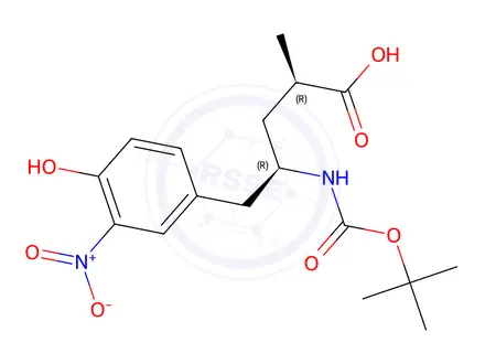 Chemical structure of (2R,4R)-4-((tert-Butoxycarbonyl)amino)-5-(4-hydroxy-3-nitrophenyl)-2-methylpentanoic acid