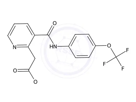 Chemical structure of Ethyl 2-(3-((4-(trifluoromethoxy)phenyl)carbamoyl)pyridin-2-yl)acetate