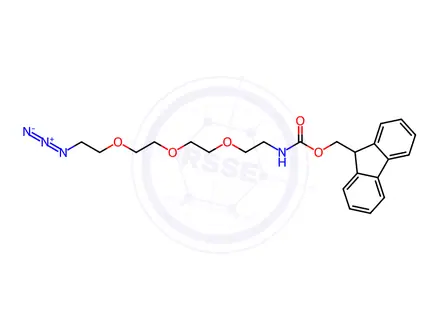 Chemical structure of 5,8,11-Trioxa-2-azatridecanoic acid, 13-azido-, 9H-fluoren-9-ylmethyl ester
