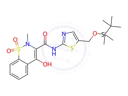 Chemical structure of 5’-(Tert-Butyldimethylsilyloxy)methyl 5’-desmethyl meloxicam