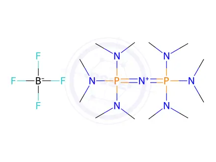 Chemical structure of 1,1,1,3,3,3-Hexa(dimethylamino)diphosphazene tetrafluoroborate