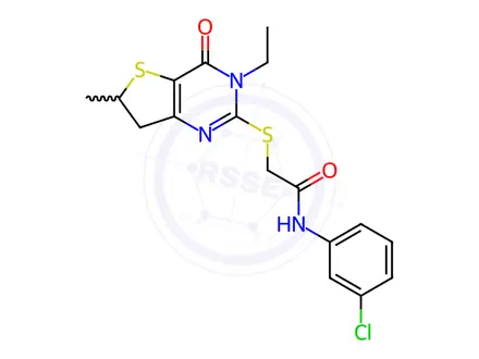 Chemical structure of N-(3-Chlorophenyl)-2-((3-ethyl-6-methyl-4-oxo-3,4,6,7-tetrahydrothieno[3,2-d]pyrimidin-2-yl)thio)acetamide