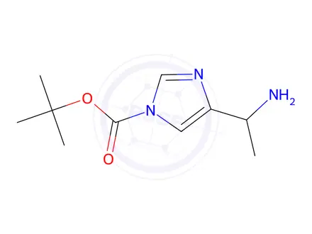 Chemical structure of 4-(1-AMINO-ETHYL)-IMIDAZOLE-1-CARBOXYLIC ACID TERT-BUTYL ESTER