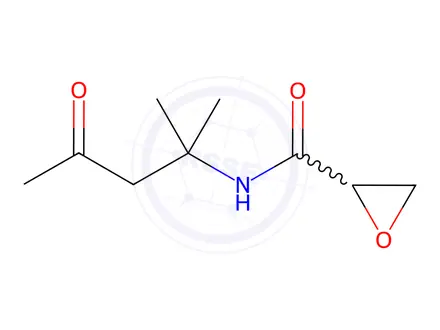 Chemical structure of N-(1,1-dimethyl-3-oxobutyl)oxirane-2-carboxamide