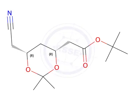 Chemical structure of (4R,6R)-6-(Cyanomethyl)-2,2-dimethyl-1,3-dioxane-4-acetic Acid 1,1-Dimethylethyl Ester