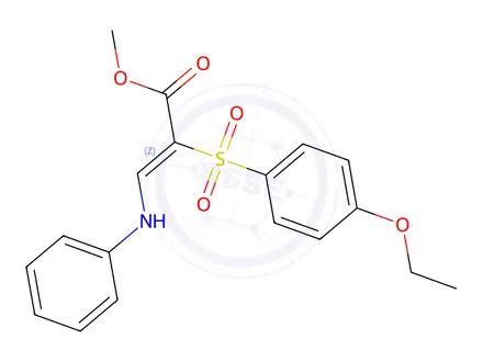 Chemical structure of Methyl (2Z)-2-(4-ethoxybenzenesulfonyl)-3-(phenylamino)prop-2-enoate