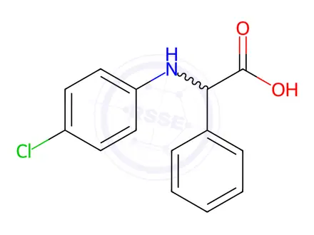 Chemical structure of (4-CHLORO-PHENYLAMINO)-PHENYL-ACETIC ACID