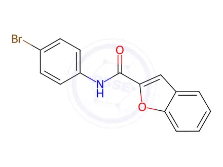 Chemical structure of N-(4-bromophenyl)benzofuran-2-carboxamide