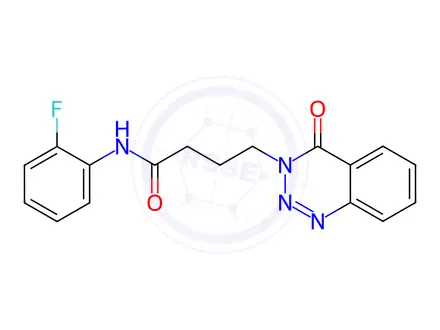 Chemical structure of N-(2-Fluorophenyl)-4-(4-oxobenzo[d][1,2,3]triazin-3(4H)-yl)butanamide