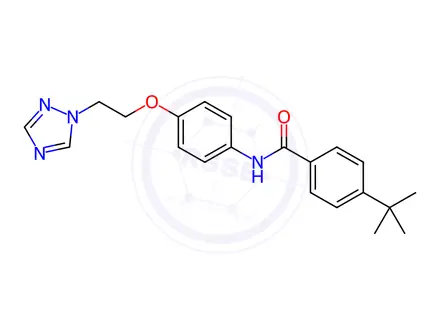 Chemical structure of N-(4-(2-(1H-1,2,4-triazol-1-yl)ethoxy)phenyl)-4-(tert-butyl)benzamide