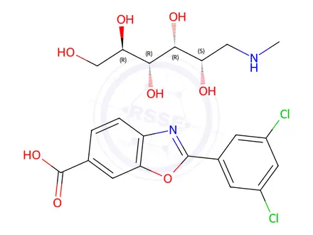 Chemical structure of 2-(3,5-Dichlorophenyl)-1,3-benzoxazole-6-carboxylic acid