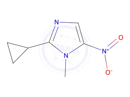 Chemical structure of 2-Cyclopropyl-1-methyl-5-nitro-1H-imidazole