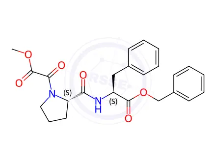 Chemical structure of (S)-Benzyl 2-((S)-1-(2-methoxy-2-oxoacetyl)pyrrolidine-2-carboxamido)-3-phenylpropanoate