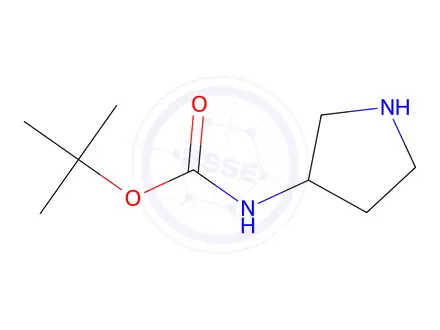 Chemical structure of Carbamic acid, 3-pyrrolidinyl-, 1,1-dimethylethyl ester