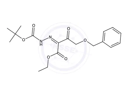 Chemical structure of Tert-butyl2-(4-(benzyloxy)-1-ethoxy-1,3-dioxobutan-2-ylidene)hydrazine-1-carboxylate
