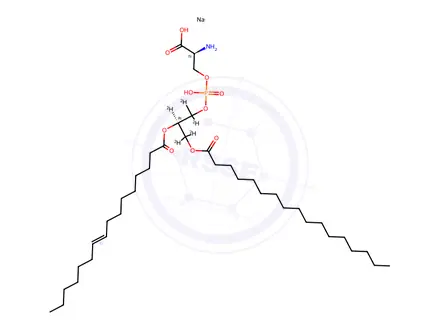 Chemical structure of 17:0-16:1 PS-d5